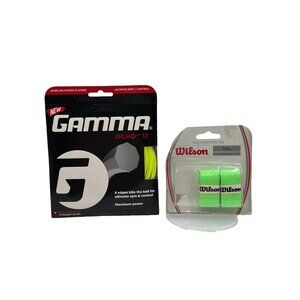 Gamma Ocho 17 Tennis String + Wilson Pro Perforated Overgrip 2-Pack Open Box